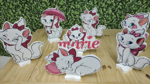 Gata Marie Kit de Mesa Tipo Displays 7 Peças Pronta Entrega