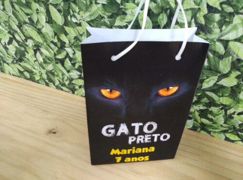 Gato Preto Sacola Personalizada Pronta Entrega