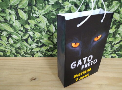 Gato Preto Sacola Personalizada Pronta Entrega