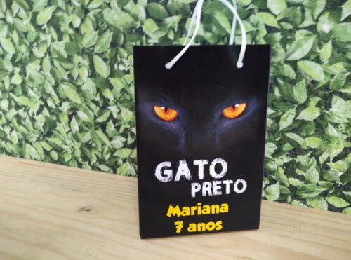 Gato Preto Sacola Personalizada Pronta Entrega