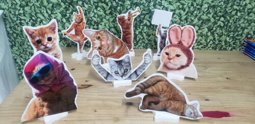 Gatos Kit Displays 9 Peças para Decoração de Mesa