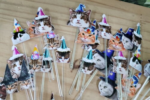 Gatos Pets Topper para Docinhos 42 un Pronta Entrega