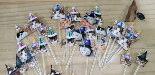 Gatos Pets Topper para Docinhos 42 un Pronta Entrega