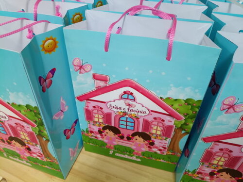 Gemeas Sacolas Personalizada Tam 24x17x8 cm Pronta Entrega