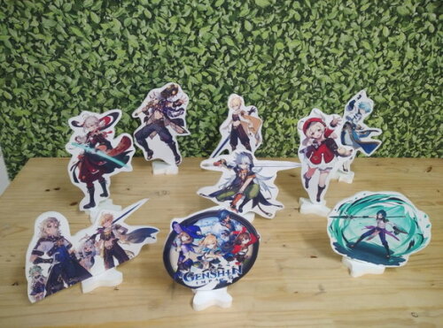 Genshin Impact Kit Displays de Mesa 9 Peças Pronta Entrega