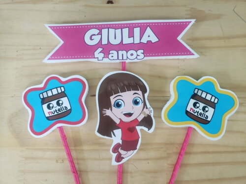 Giovanna Topo de Bolo Personalizado Pronta Entrega