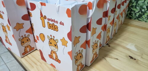 Girafinha Sacola Personalizada Tam Médio 24x17x8 cm