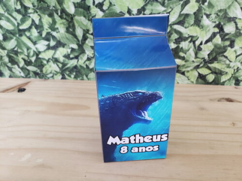Godzilla Caixa Milk Personalizada Pronta Entrega