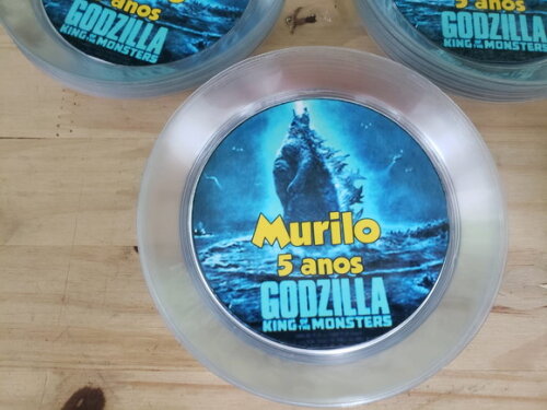 Godzilla Prato Sobremesa Acrílico Personalizado