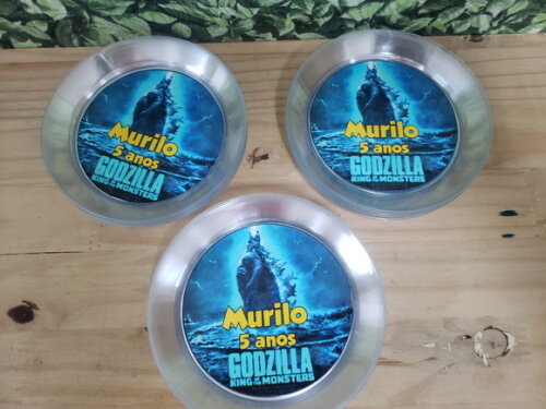 Godzilla Prato Sobremesa Acrílico Personalizado