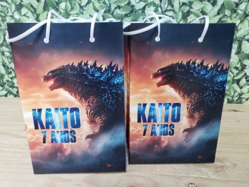 Godzilla Sacola Personalizada Tam 25x17x8 cm Pronta Entrega