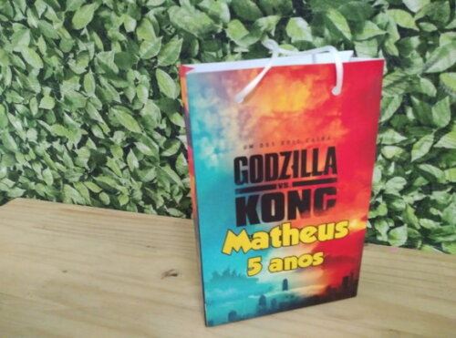 Godzilla Vs Kong Sacola Personalizada Pronta Entrega