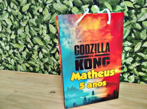 Godzilla x Kong Sacola Personalizada Pronta Entrega Tam G