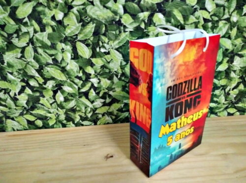 Godzilla x Kong Sacola Personalizada Pronta Entrega Tam G