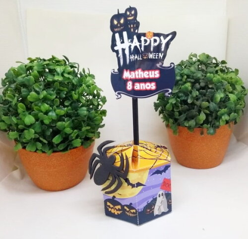 Halloween Centro de Mesa Personalizado Pronta Entrega