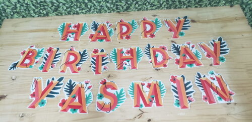 Happy Birthday Varal Personalizado Mais Nome Tema Tropical