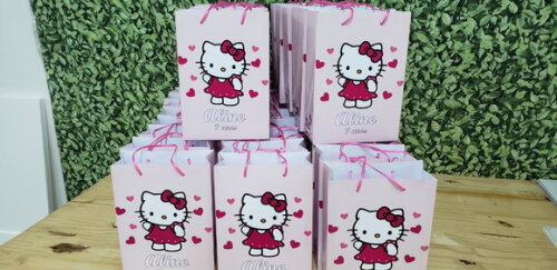 Hello Kitty Sacola Média Tam 24x17x8 cm Personalizada