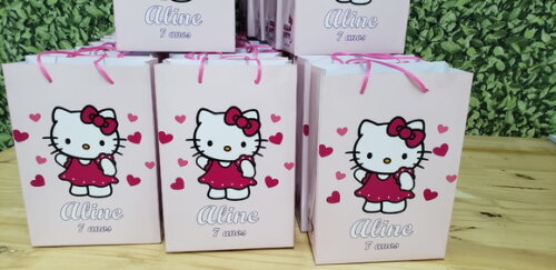 Hello Kitty Sacola Personalizada Lembrancinha Pronta Entrega