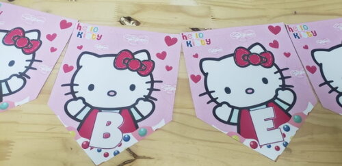 Hello Kitty Varal/faixa Personalizada Parabens Mais Nome