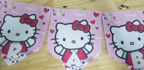 Hello Kitty Varal/faixa Personalizada Parabens Mais Nome