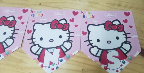 Hello Kitty Varal/faixa Personalizada Parabens Mais Nome