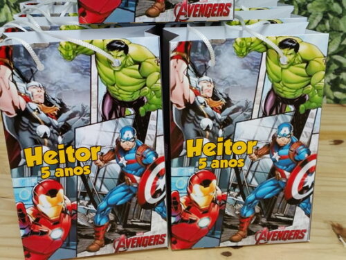 Heróis Vingadores Sacola Personalizada Pronta Entrega