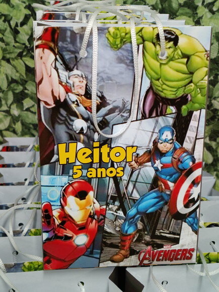 Heróis Vingadores Sacola Personalizada Pronta Entrega