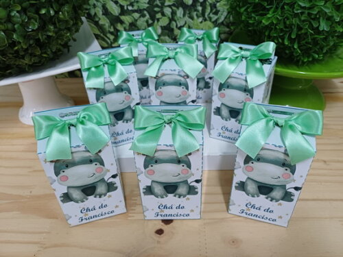 Hipopotamo Cha de Bebê Caixa Milk Personalizada Pronta Entrg