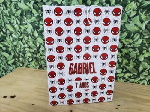 Homem Aranha Sacola Presonalizada Grande Tam 29x20x8 cm