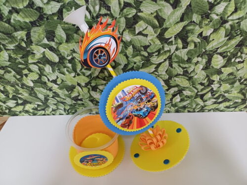 Hot Wheels Centro de Mesa Personalizado Lembrancinha