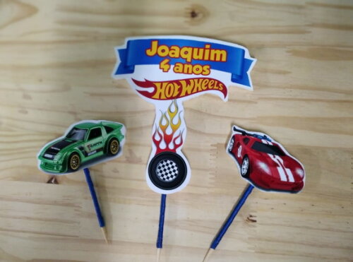 Hot Wheels Topo de Bolo Personalizado Pronta Entrega
