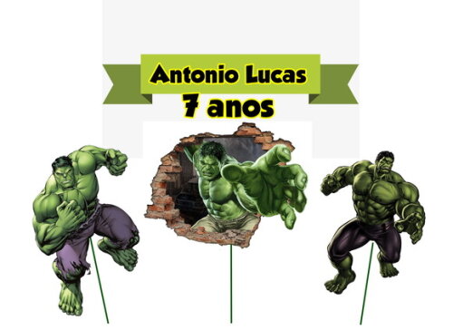 Hulk Topo de Bolo Personalizado Pronta Entrega