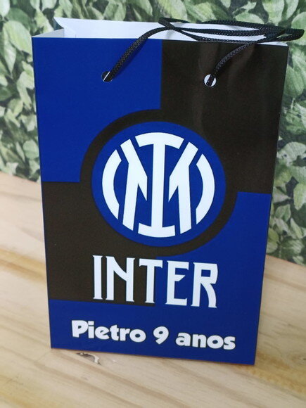 Inter de Milão Sacola Personalizada Tam 24x17x8 cm Pronta