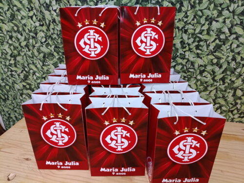 Internacional Sacola Personalizada T 24x17x8 Pronta Entrega