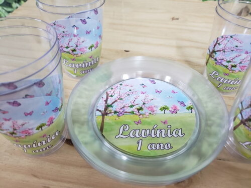 Jardim Encantado Descartáveis Personalizados Pronta Entrega