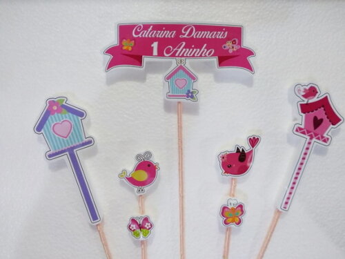 Jardim Encantado Topo de Bolo Personalizado