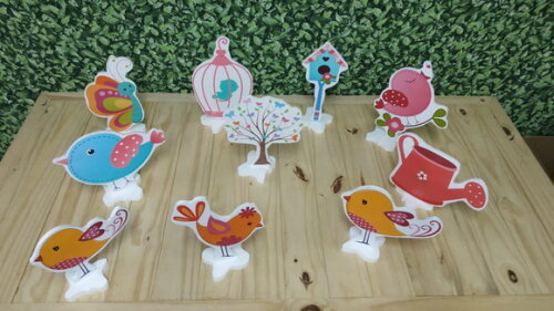 Jardim Passarinhos Kit de Mesa Displays 10 Peças
