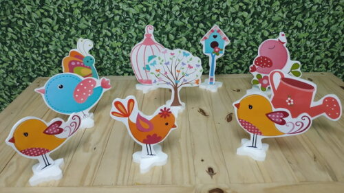 Jardim Passarinhos Kit de Mesa Displays 10 Peças