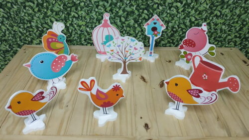 Jardim Passarinhos Kit de Mesa Displays 10 Peças