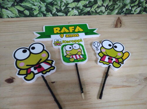 Keroppi Topo de Bolo Personalizado Pronta Entrega