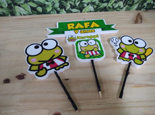 Keroppi Topo de Bolo Personalizado Pronta Entrega