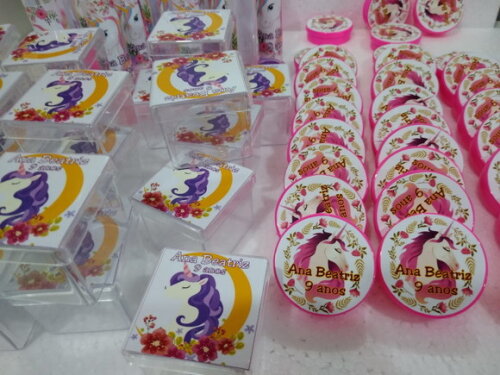 Kit Unicornio 90 Unid Latinhas Tubets Caixinhas Personaliz
