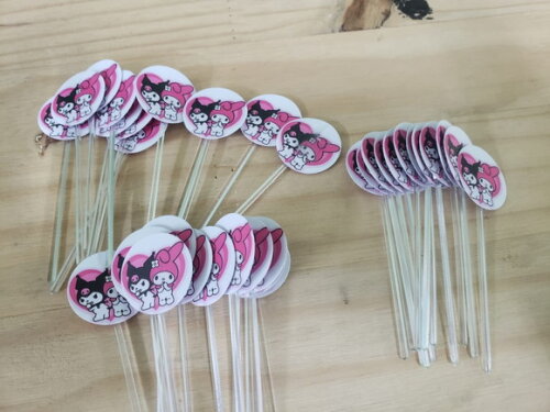 Kuromi e My Melody Topper para Docinhos 36 Unid