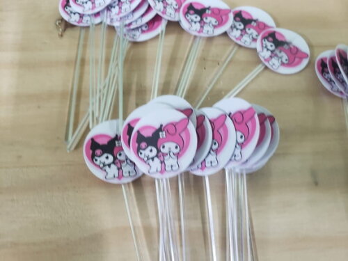 Kuromi e My Melody Topper para Docinhos 36 Unid