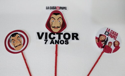 La Casa de Papel Topo de Bolo Personalizado