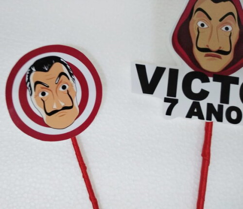 La Casa de Papel Topo de Bolo Personalizado