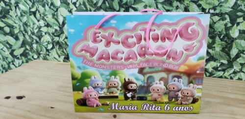Labubu Sacola Personalizada Horizontal Pronta Entrega Tam m