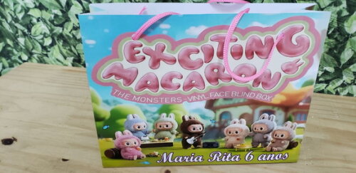 Labubu Sacola Personalizada Horizontal Pronta Entrega Tam m