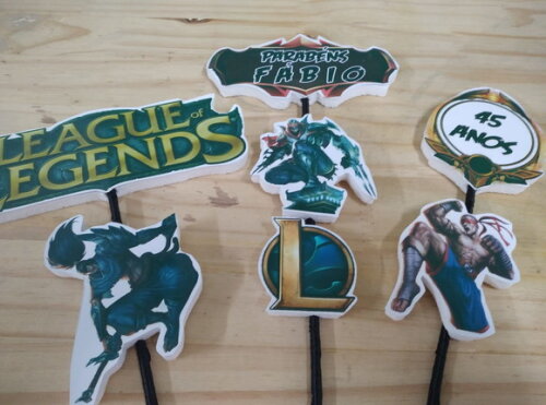 League Of Legends Topo de Bolo Personalizado Pronta Entrega