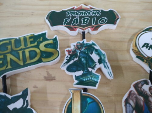League Of Legends Topo de Bolo Personalizado Pronta Entrega